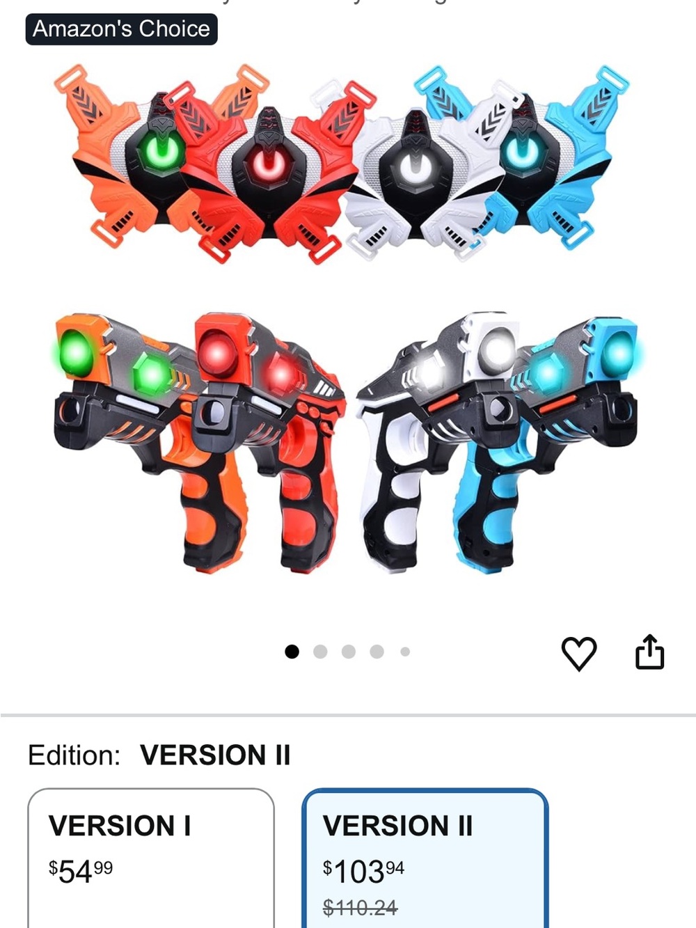 LED Light-Up Foam Blaster Toy Set for Kids - Orange & Blue